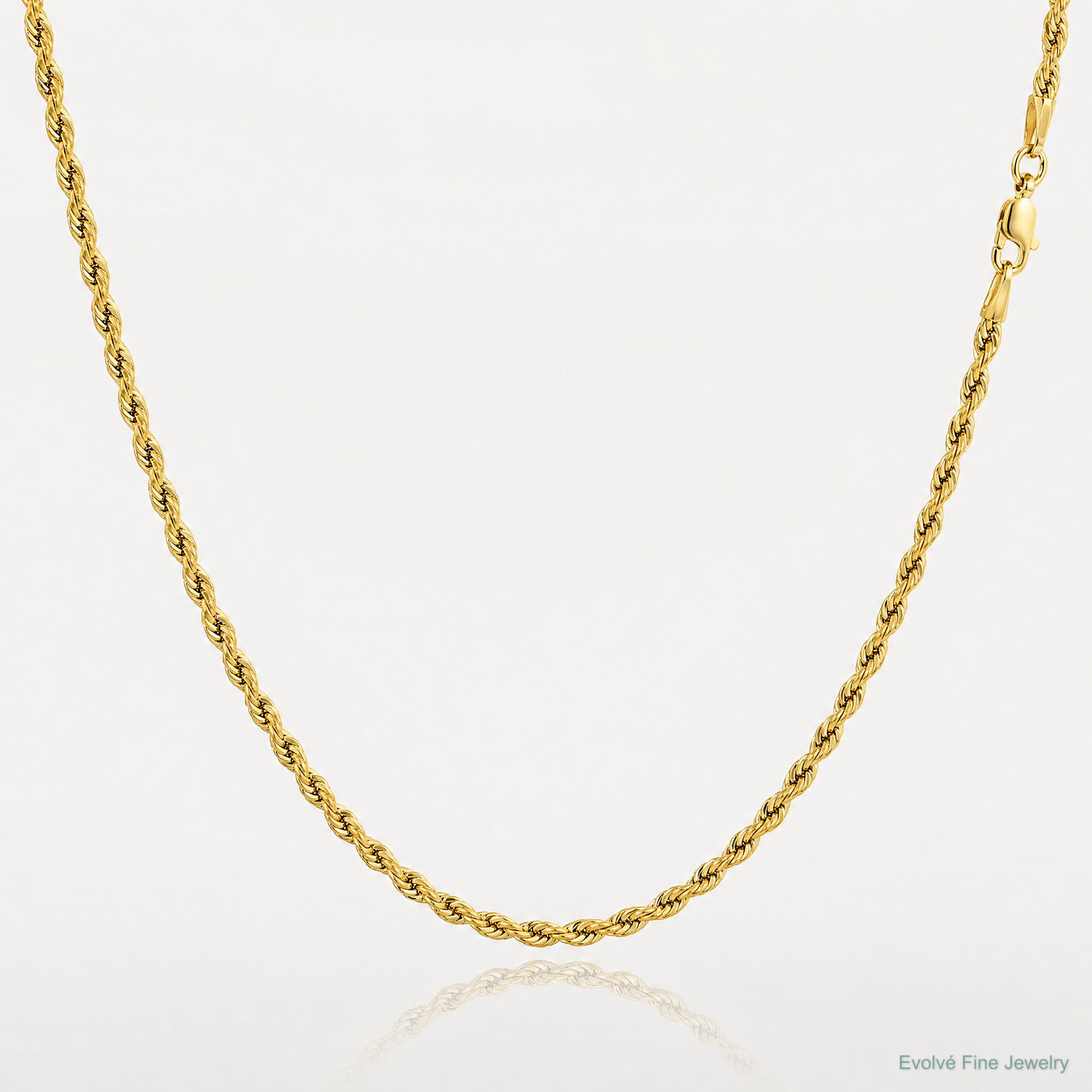 14ky 2.5mm Semi-Solid Rope Chain - Lifestyle View