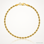 14ky 2.5mm Semi-Solid Rope Chain - Lifestyle View