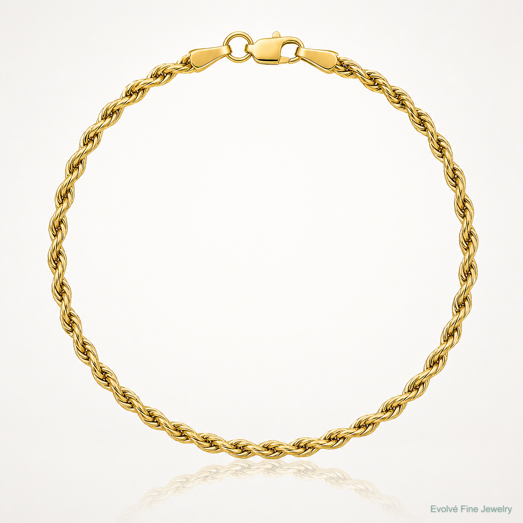 14ky 2.5mm Semi-Solid Rope Chain - Lifestyle View