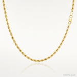 14ky 3.5mm Semi-Solid Rope Chain - Lifestyle View