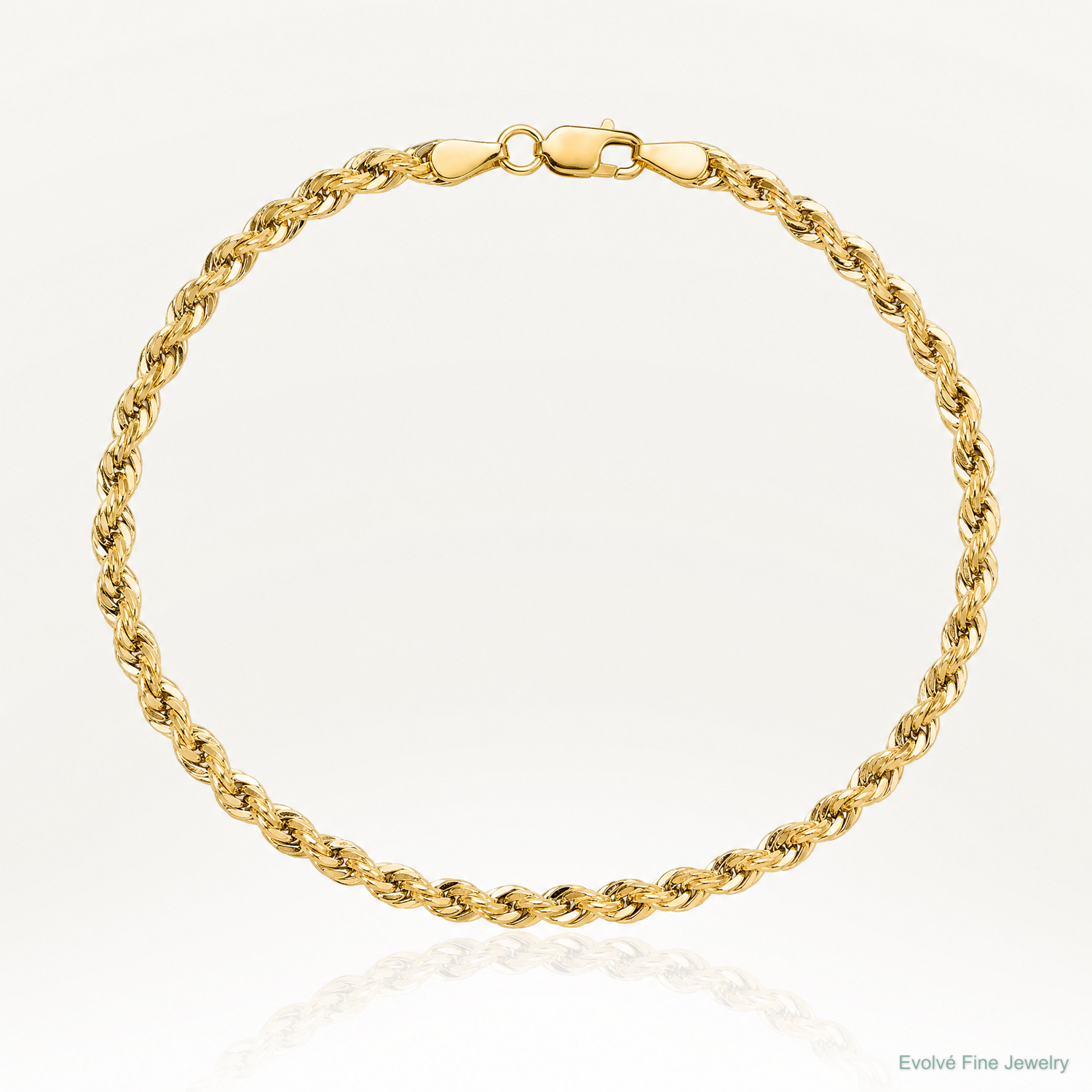 14ky 3.5mm Semi-Solid Rope Chain - Lifestyle View
