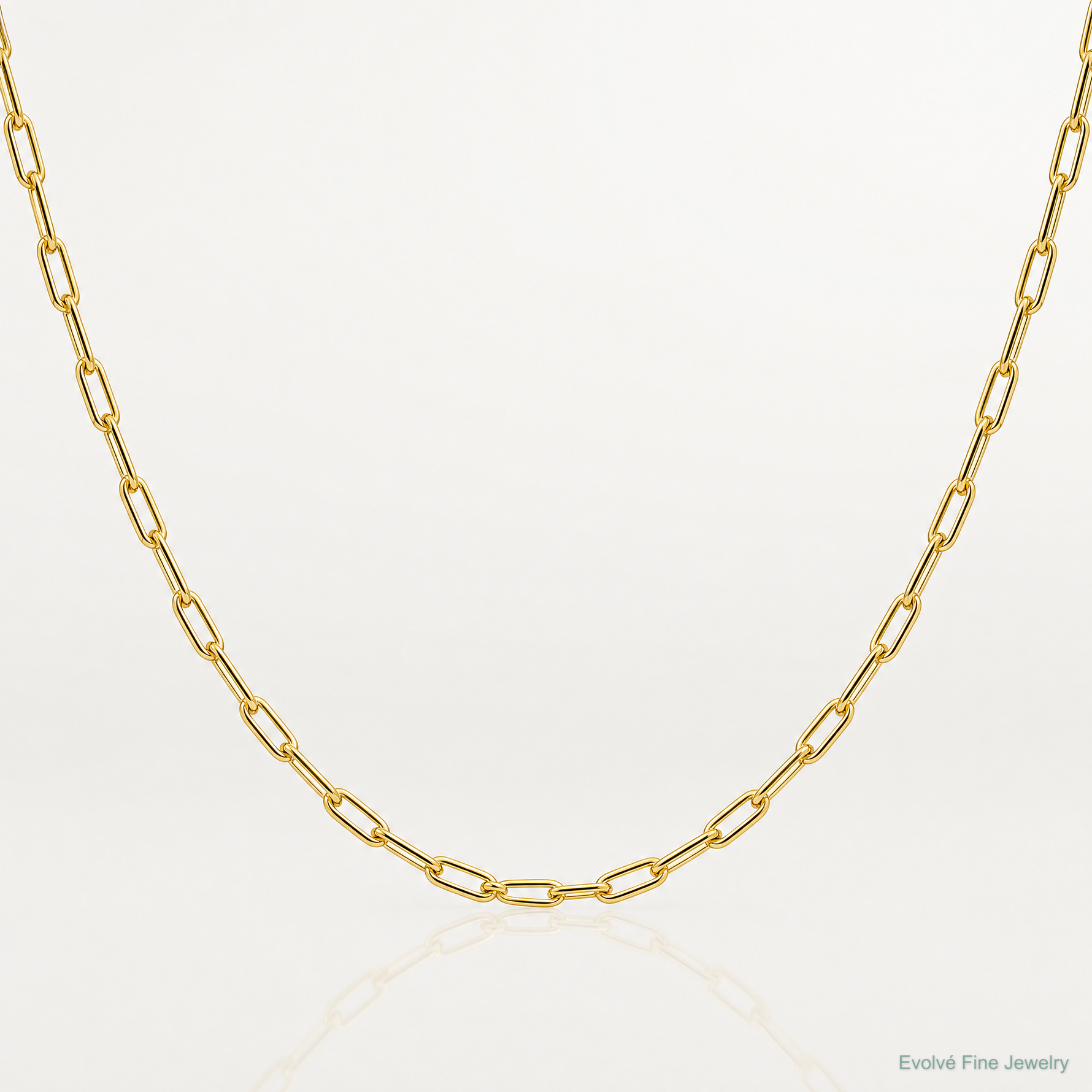 14k 2.2mm Semi-Solid Beveled Paperclip Chain - Lifestyle View