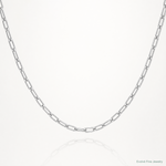 14k White Gold 2.2mm Semi-Solid Beveled Paperclip Chain - Lifestyle View
