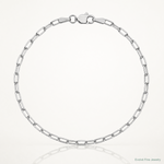14k White Gold 2.2mm Semi-Solid Beveled Paperclip Chain - Lifestyle View