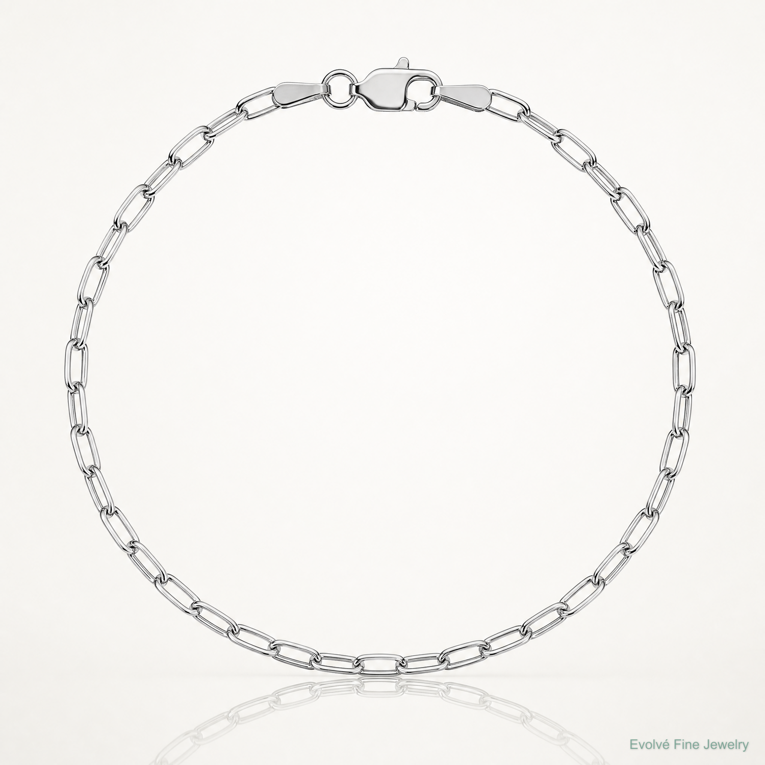 14k White Gold 2.2mm Semi-Solid Beveled Paperclip Chain - Lifestyle View