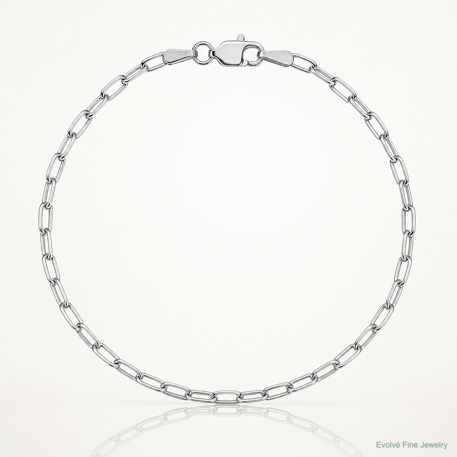14k White Gold 2.2mm Semi-Solid Beveled Paperclip Chain - Lifestyle View