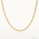 14k 3.0mm Semi-Solid Beveled Paperclip Chain - Lifestyle View