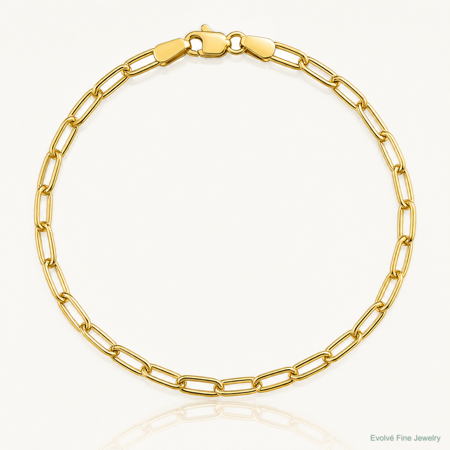 14k 3.0mm Semi-Solid Beveled Paperclip Chain - Lifestyle View