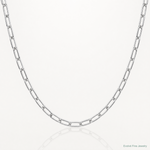 14k White Gold 3.0mm Semi-Solid Beveled Paperclip Chain - Lifestyle View