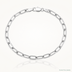14k White Gold 3.0mm Semi-Solid Beveled Paperclip Chain - Lifestyle View