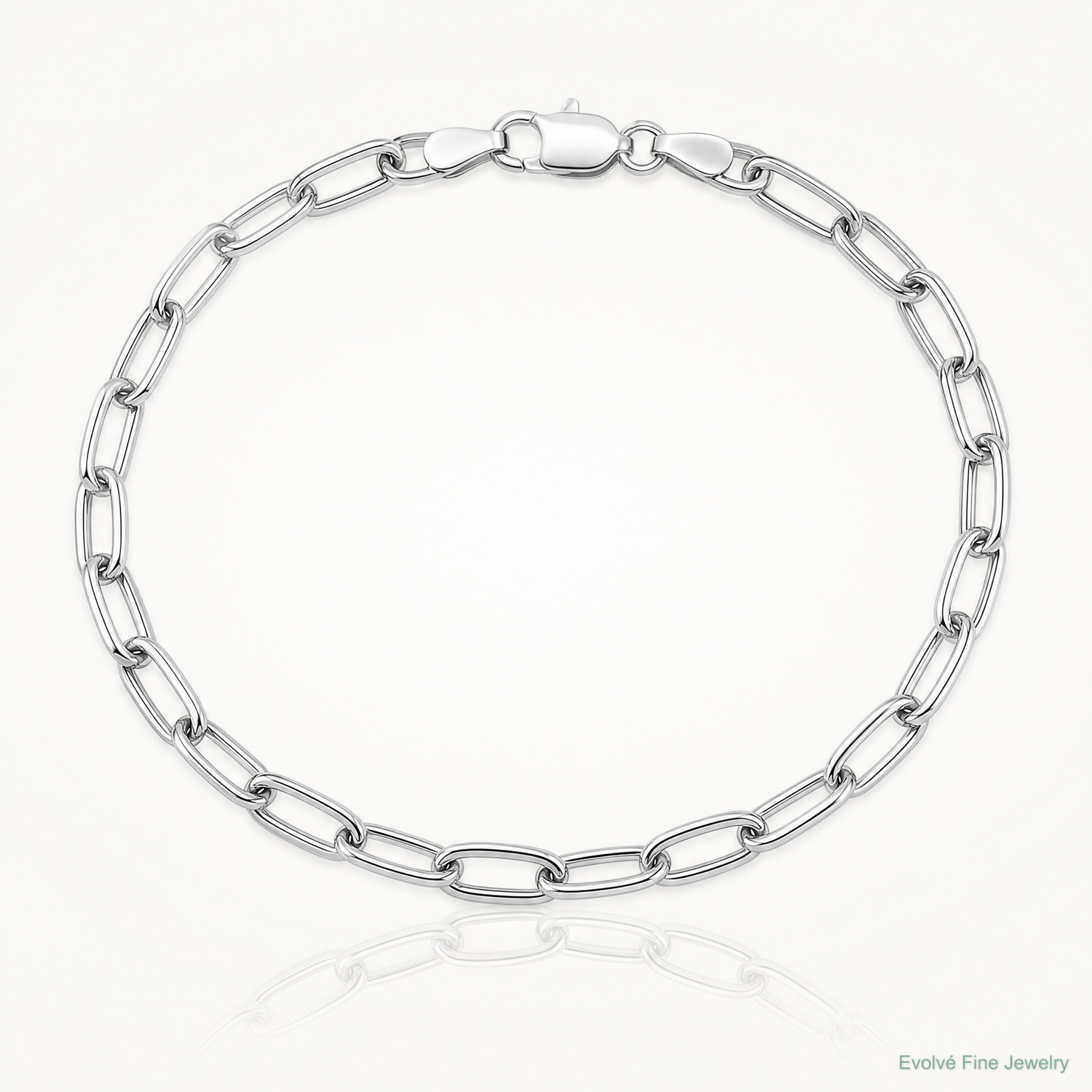 14k White Gold 3.0mm Semi-Solid Beveled Paperclip Chain - Lifestyle View