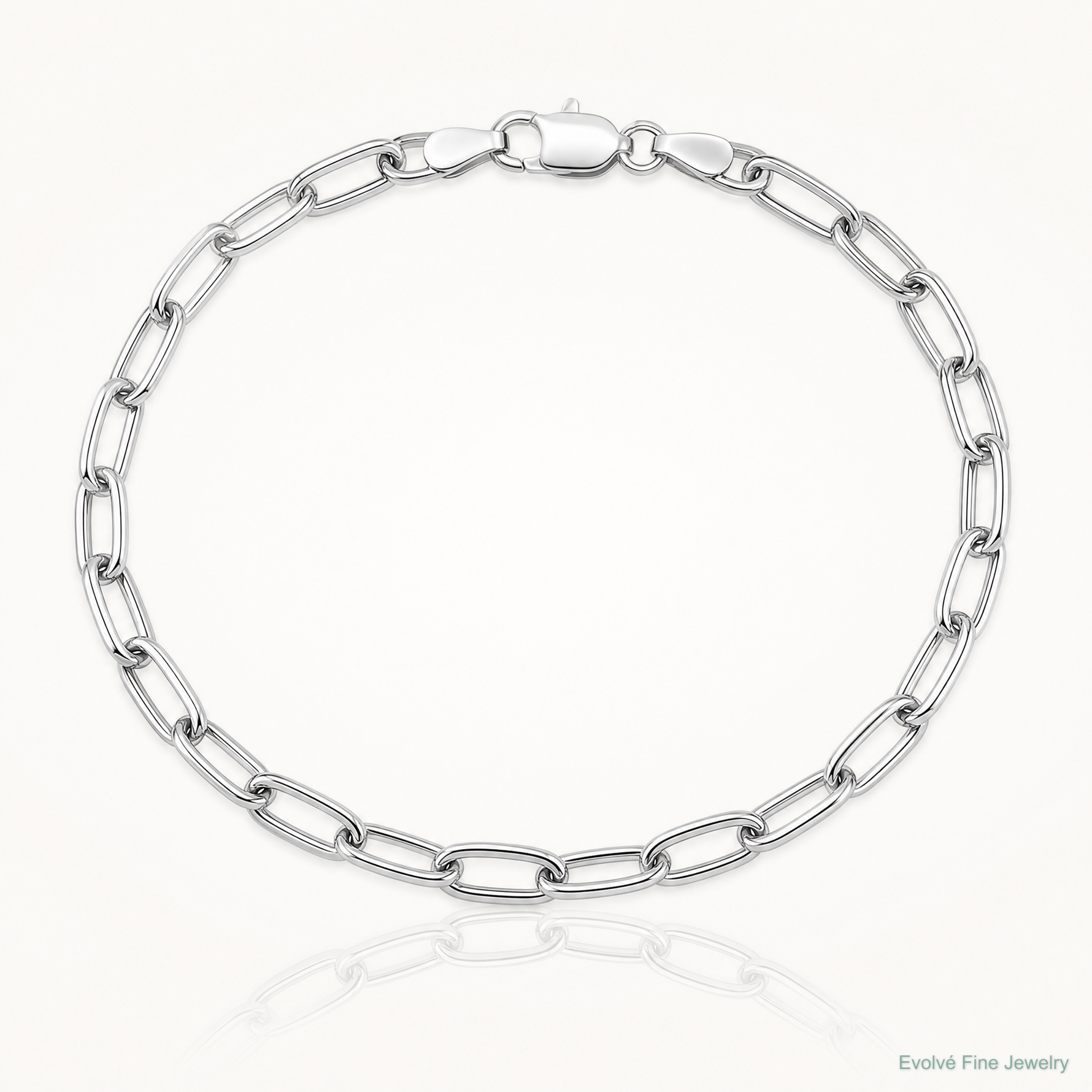 14k White Gold 3.0mm Semi-Solid Beveled Paperclip Chain - Lifestyle View