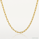 14k 3.7mm Semi-Solid Beveled Paperclip Chain - Lifestyle View