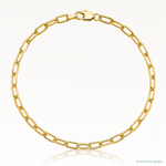 14k 3.7mm Semi-Solid Beveled Paperclip Chain - Lifestyle View