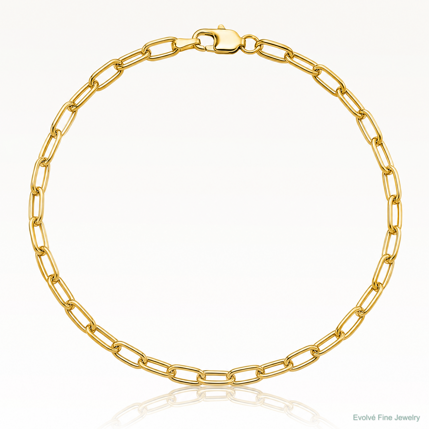 14k 3.7mm Semi-Solid Beveled Paperclip Chain - Lifestyle View