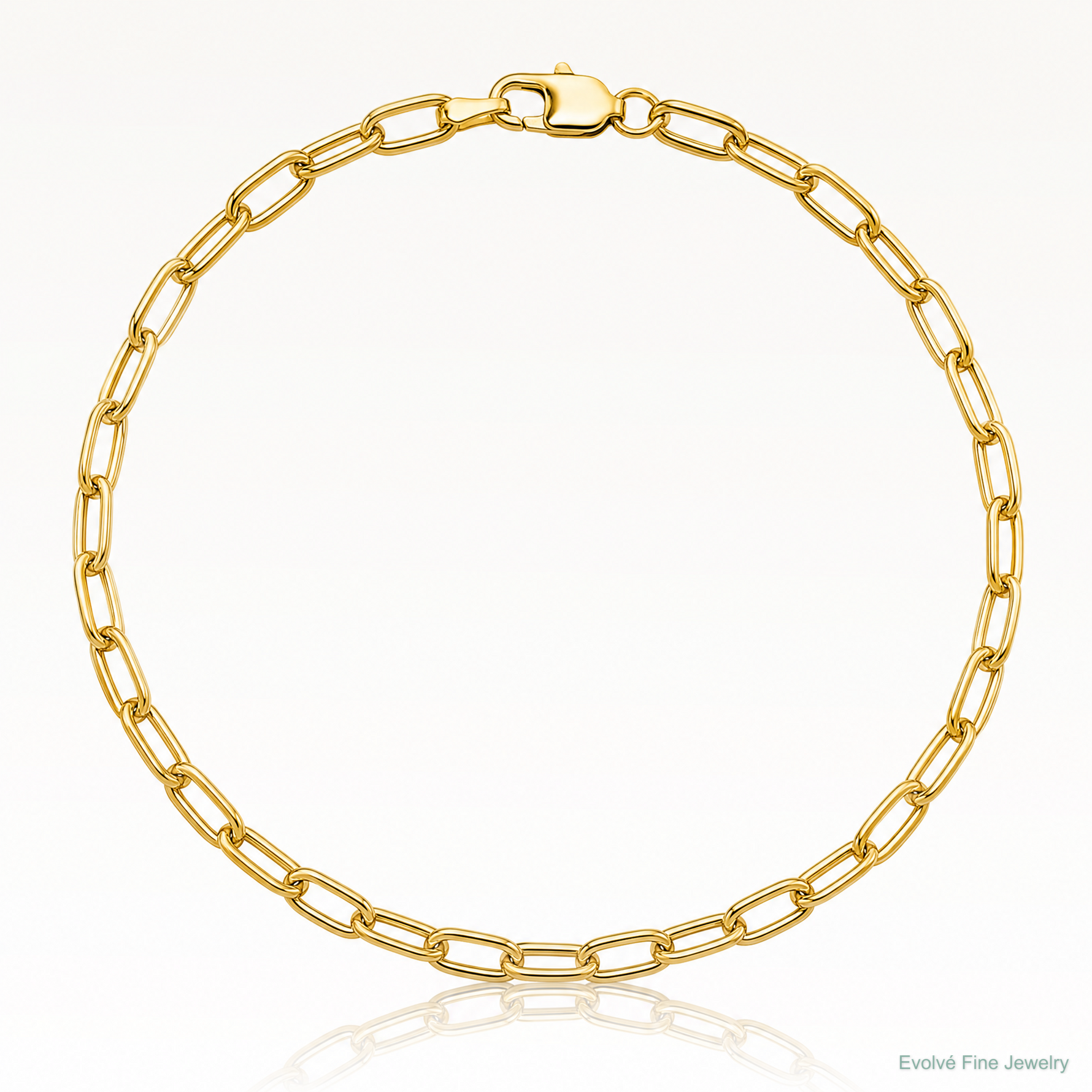 14k 3.7mm Semi-Solid Beveled Paperclip Chain - Lifestyle View