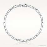 14k White Gold 3.7mm Semi-Solid Beveled Paperclip Chain - Lifestyle View