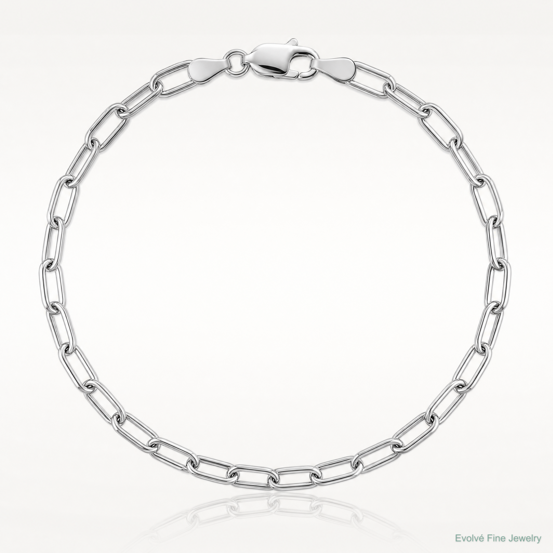 14k White Gold 3.7mm Semi-Solid Beveled Paperclip Chain - Lifestyle View