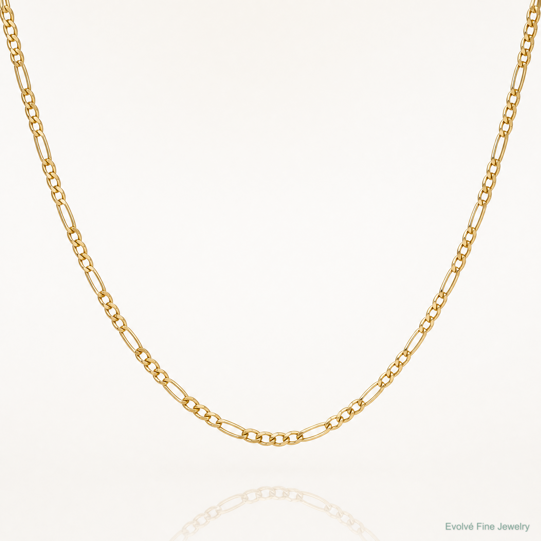 14k 1.9mm Semi-Solid Figaro Chain - Lifestyle View