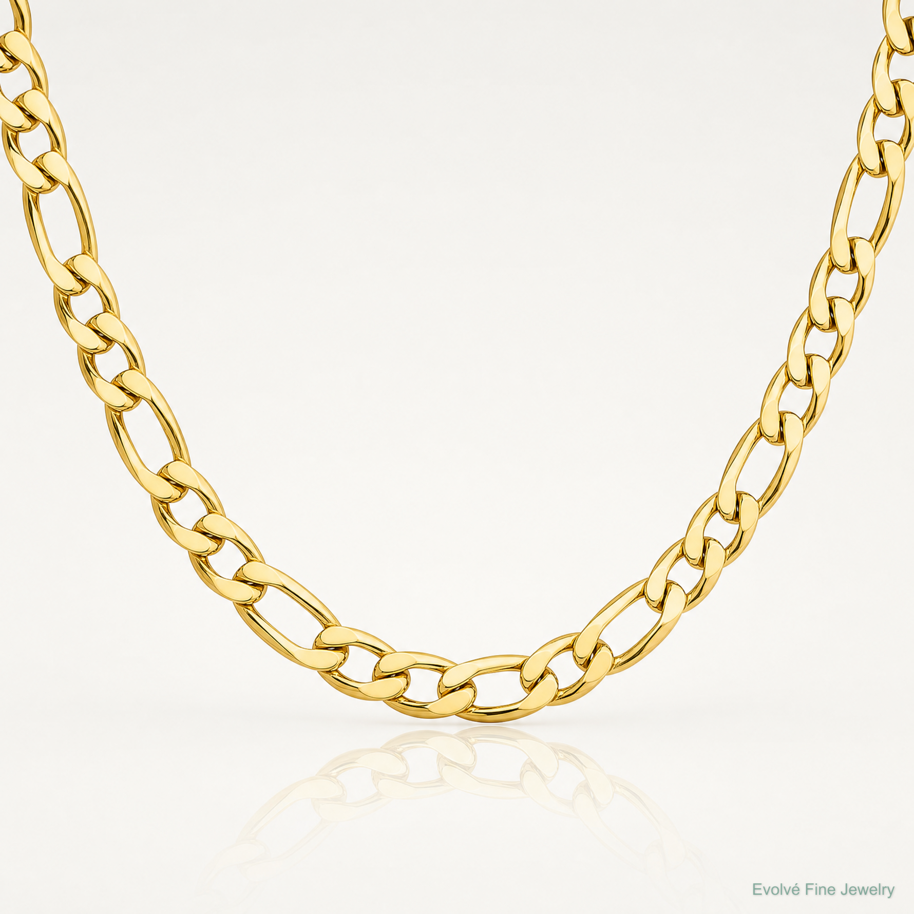 14k 9.4mm Semi-Solid Figaro Chain - Lifestyle View