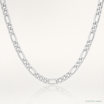 14k White Gold 4.4mm Semi-Solid Figaro Chain - Lifestyle View