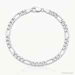 14k White Gold 4.4mm Semi-Solid Figaro Chain - Lifestyle View