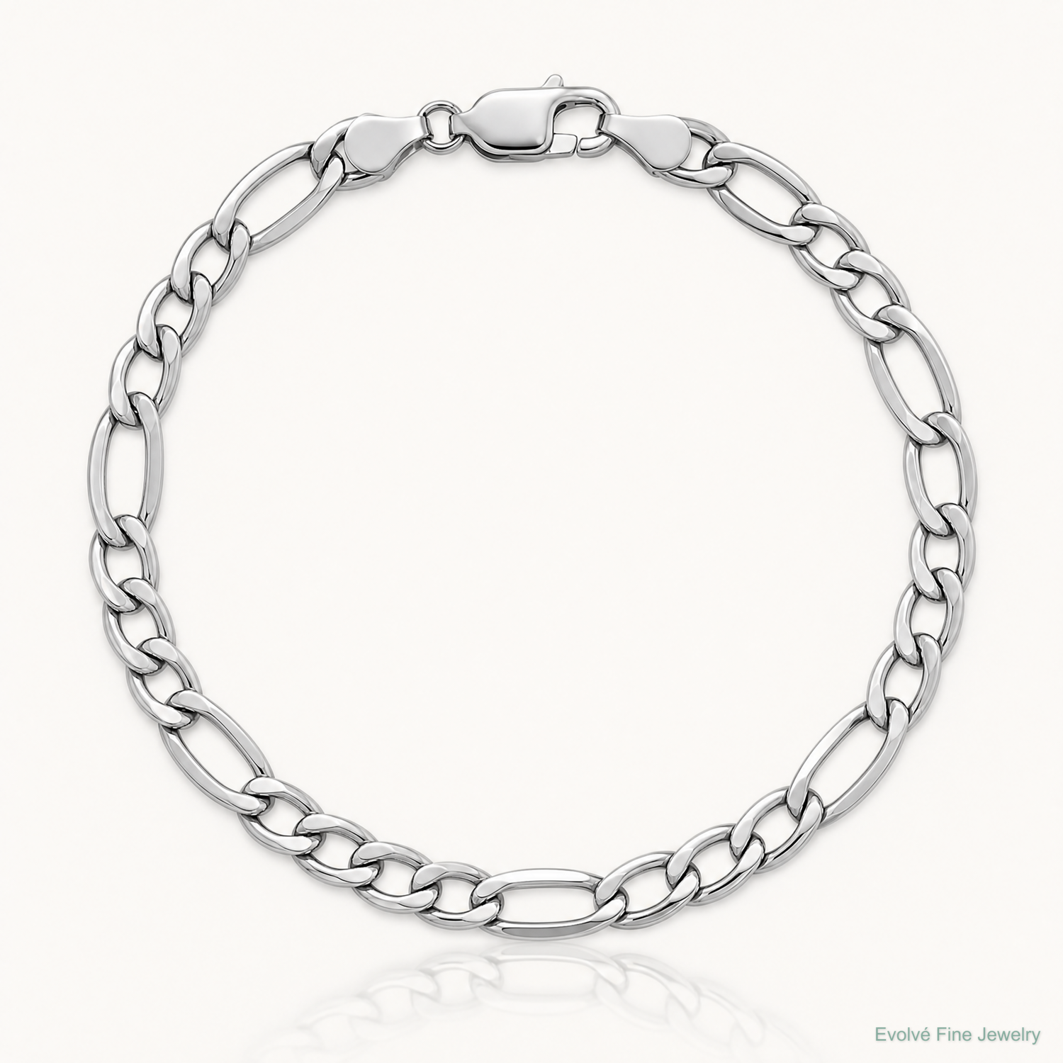 14k White Gold 5.75mm Semi-Solid Figaro Chain - Lifestyle View