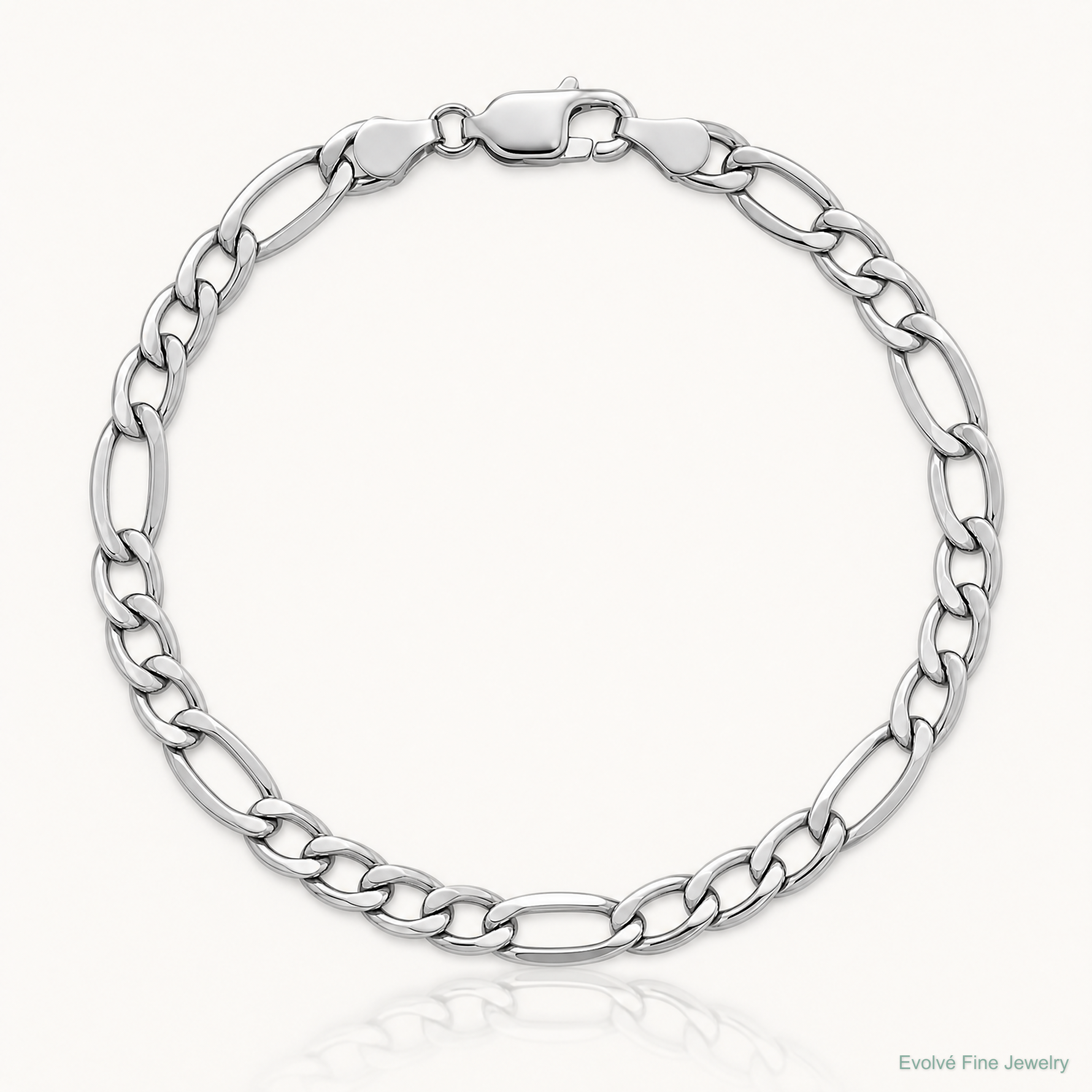 14k White Gold 5.75mm Semi-Solid Figaro Chain - Lifestyle View