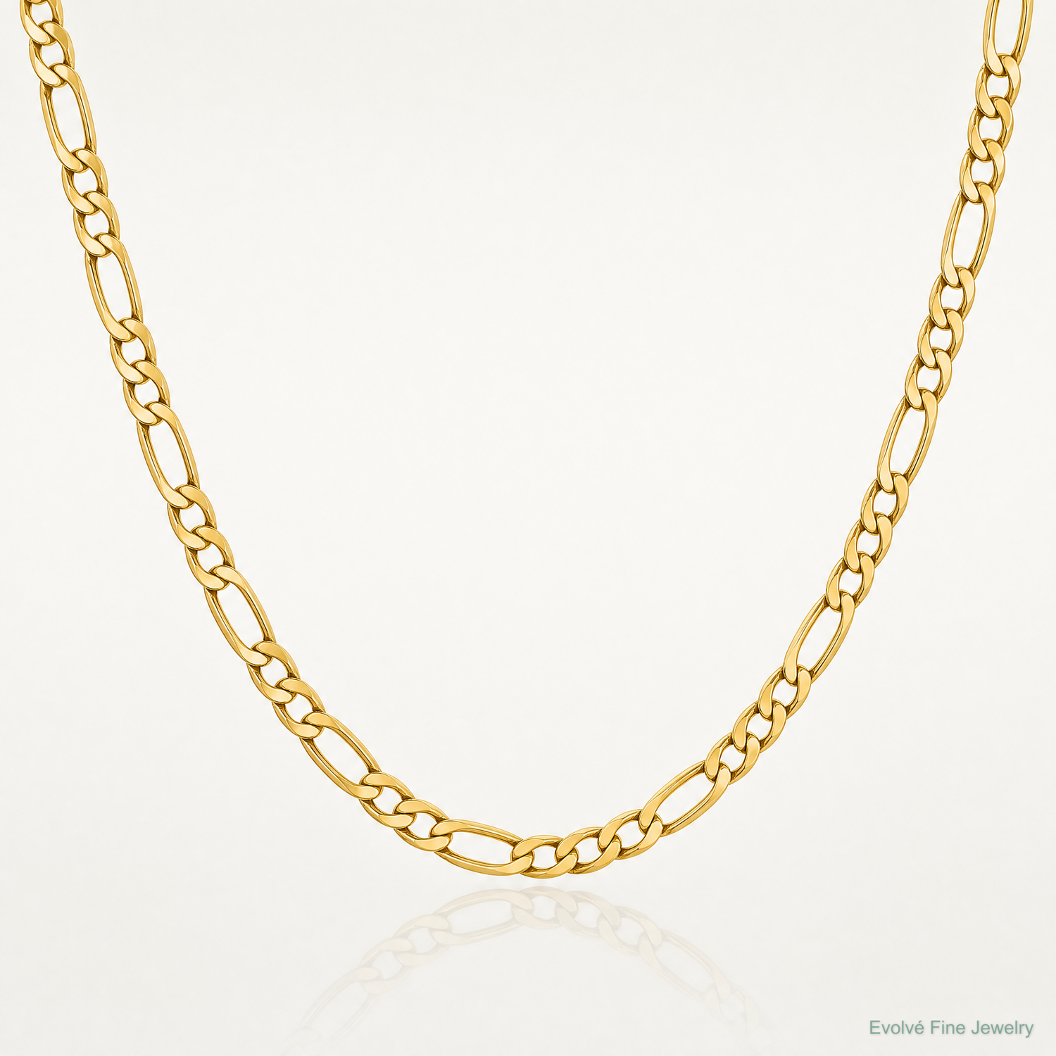 14k 3.5mm Semi-Solid Figaro Chain - Lifestyle View
