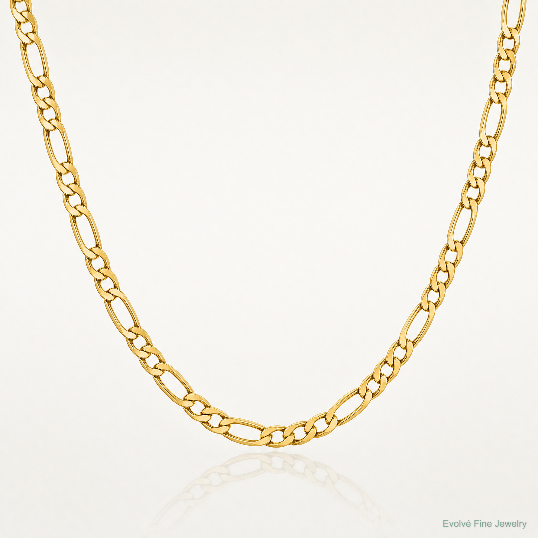 14k 3.5mm Semi-Solid Figaro Chain - Lifestyle View