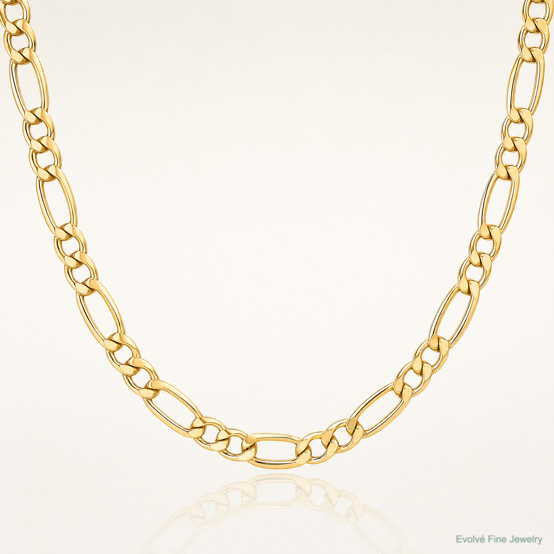 14k 4.2mm Semi-Solid Figaro Chain - Lifestyle View