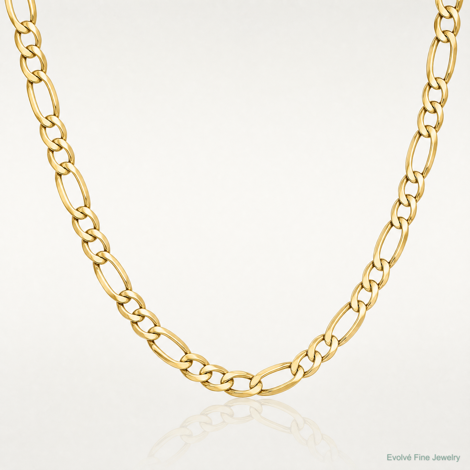 14k 7.3mm Semi-Solid Figaro Chain - Lifestyle View