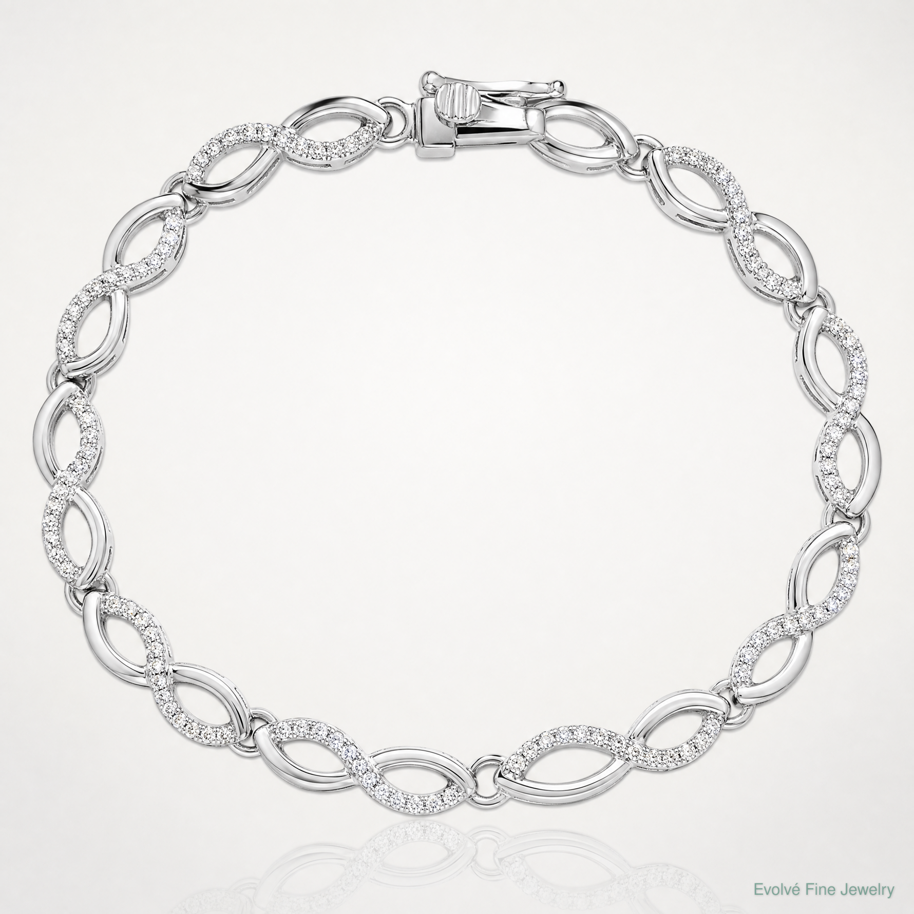 14k White Gold Diamond Bracelet - Lifestyle View