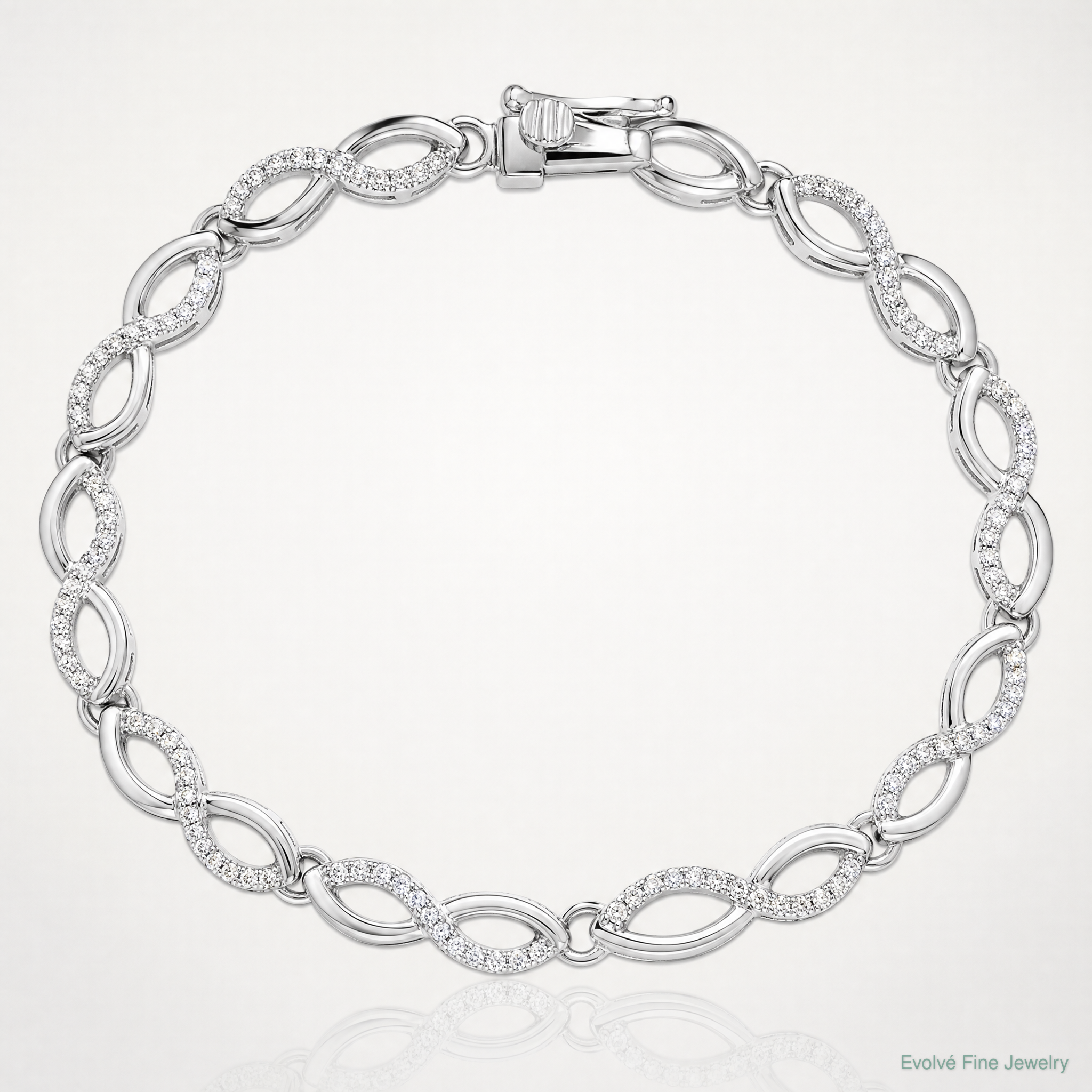 14k White Gold Diamond Bracelet - Lifestyle View