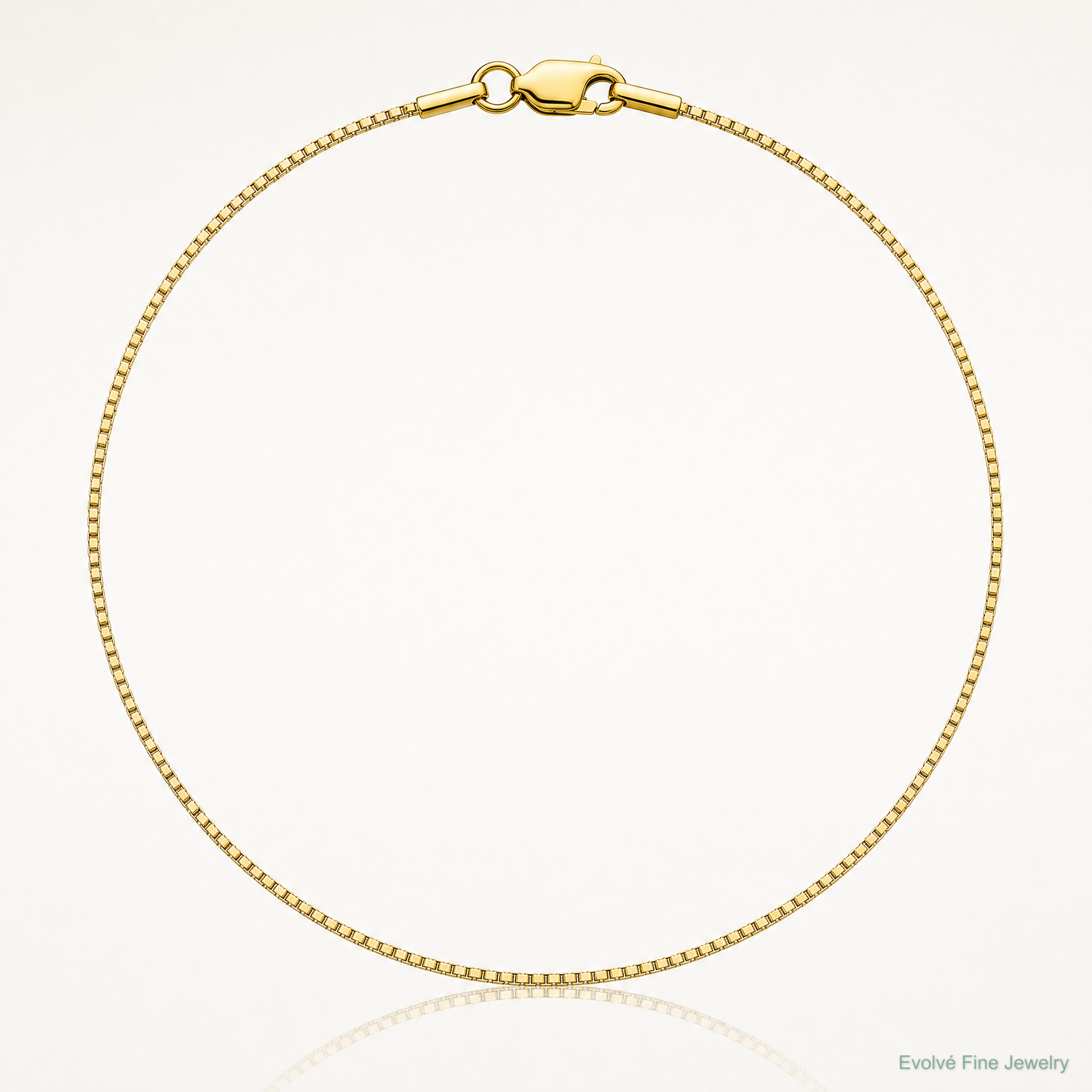 14k .9mm Box with Lobster Clasp Chain - Lifestyle View