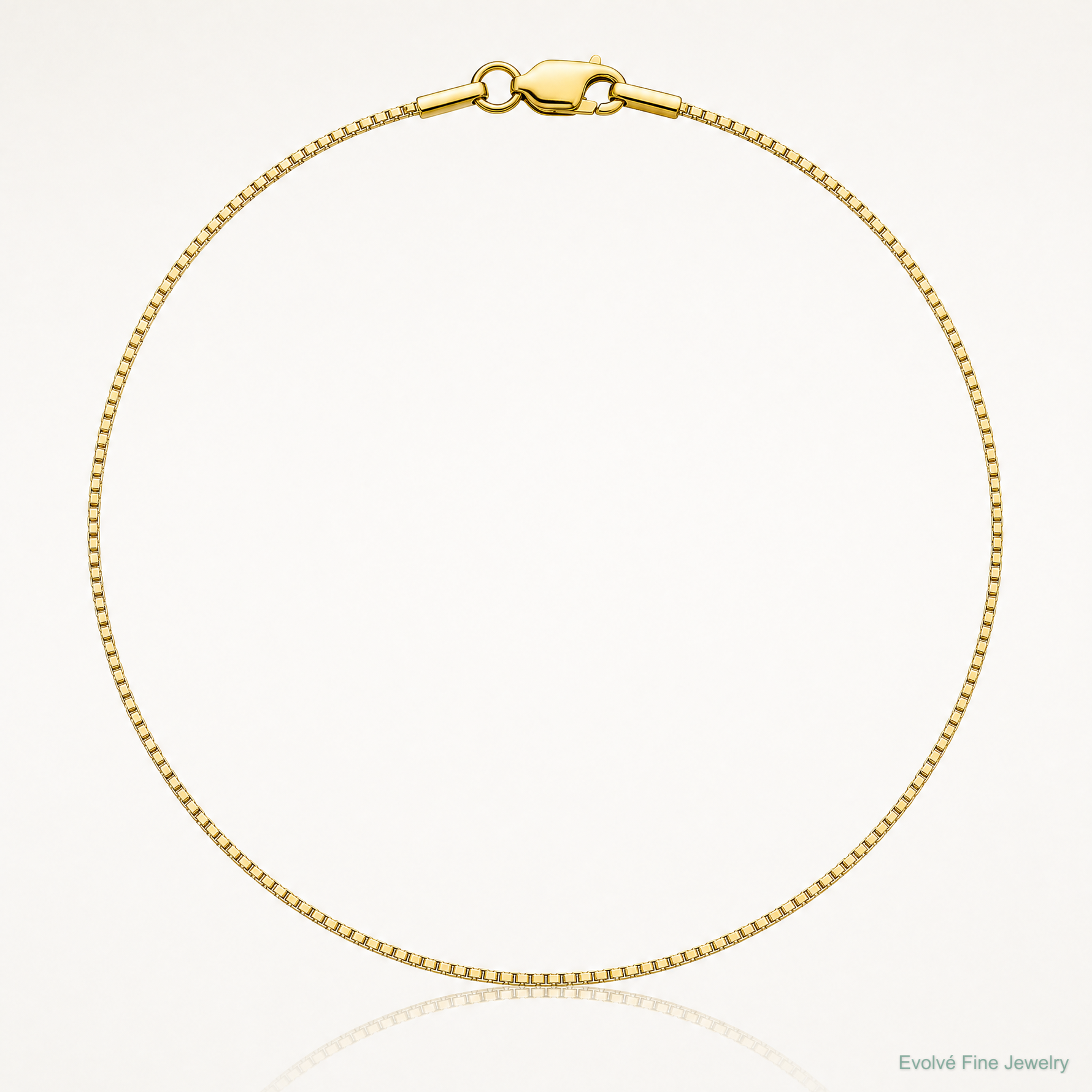 14k .9mm Box with Lobster Clasp Chain - Lifestyle View