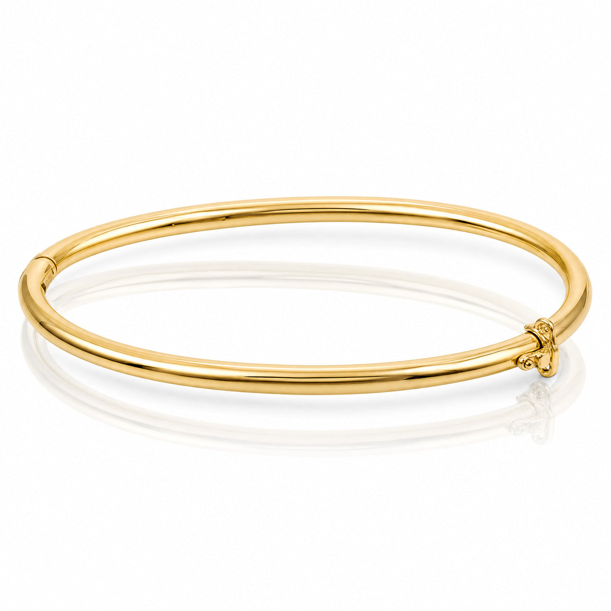 Leslie's 14K Polished Hinged Bangle - Lifestyle View