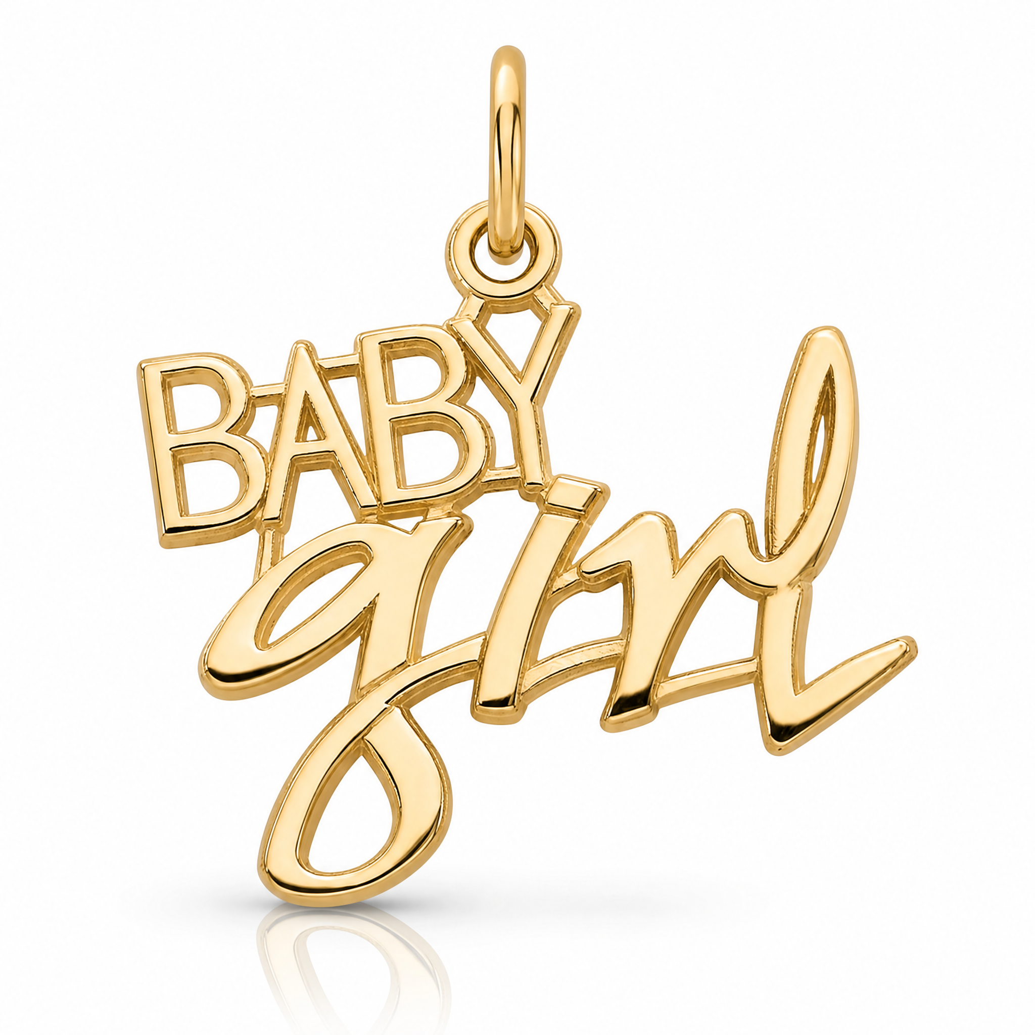 14k BABY GIRL Charm - Lifestyle View