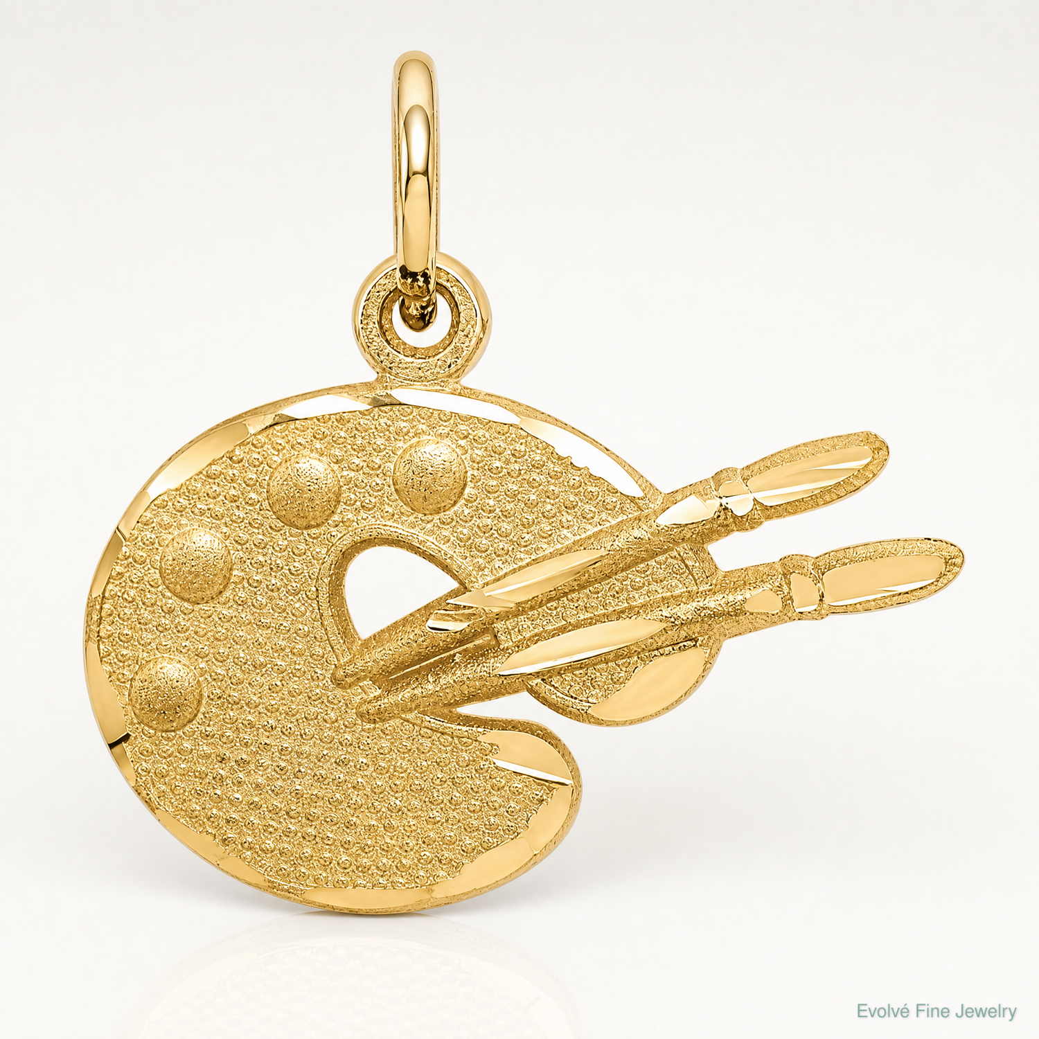 14k Artist Palette Charm - Lifestyle View