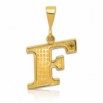 14k Textured Initial F Charm - Lifestyle View