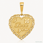 14k Reversible I LOVE YOU Heart Pendant - Lifestyle View