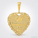14k Reversible 50th ANNIVERSARY Charm - Lifestyle View