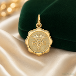 14k RN Registered Nurse Disc Charm - Lifestyle View