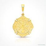 14k FIRE RESCUE Pendant - Lifestyle View