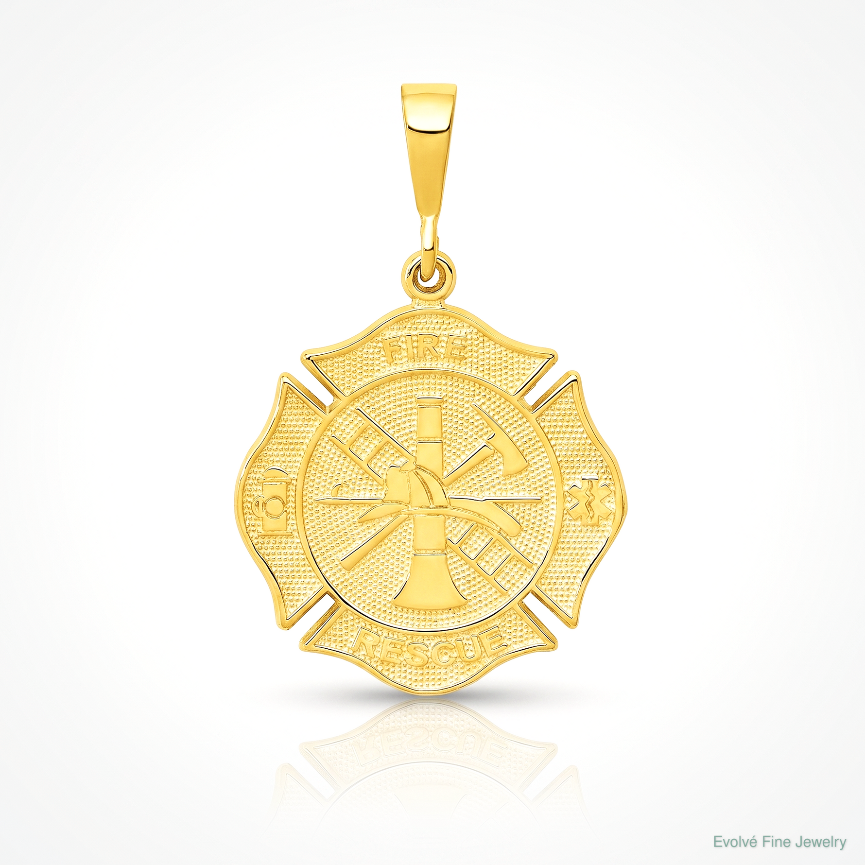 14k FIRE RESCUE Pendant - Lifestyle View