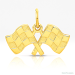 14k Racing Flags Charm - Lifestyle View