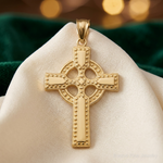 14k Celtic Cross Pendant - Lifestyle View