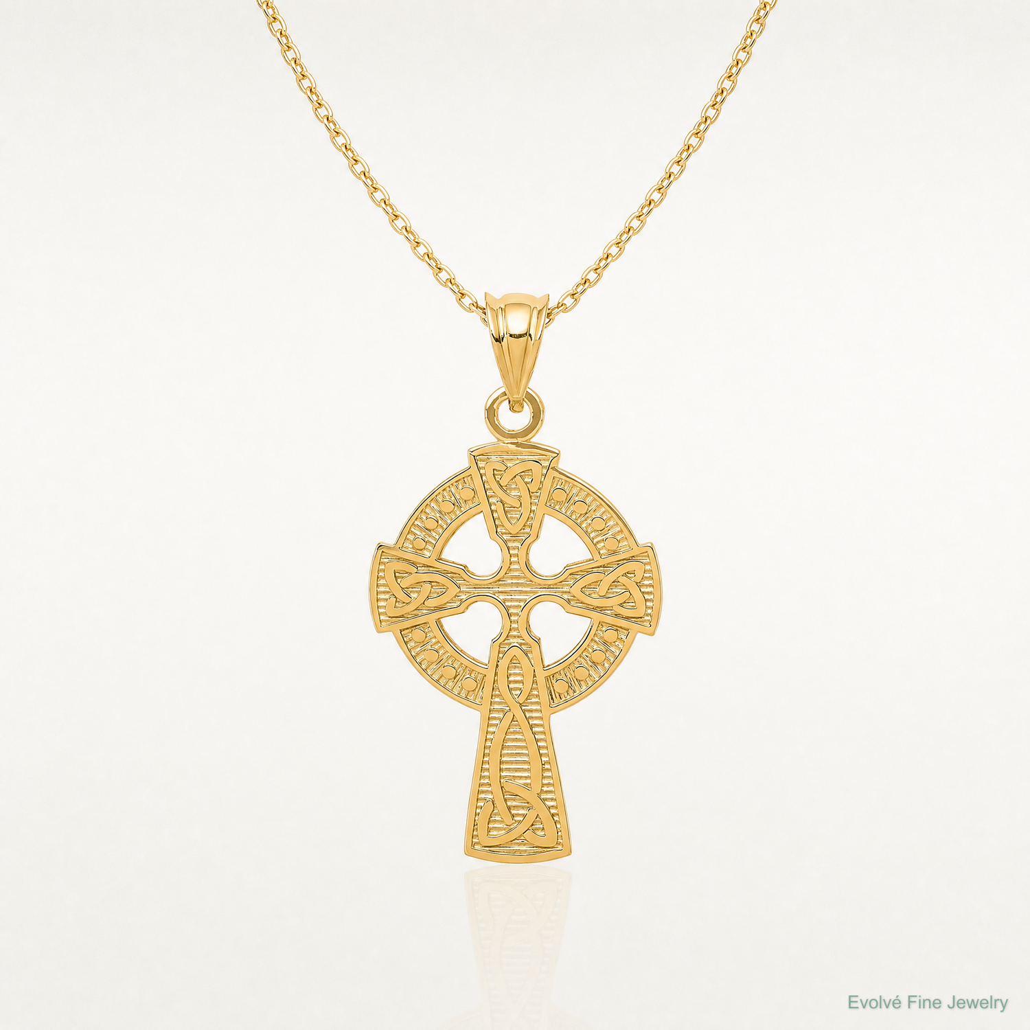 14k Celtic Cross Pendant - Lifestyle View