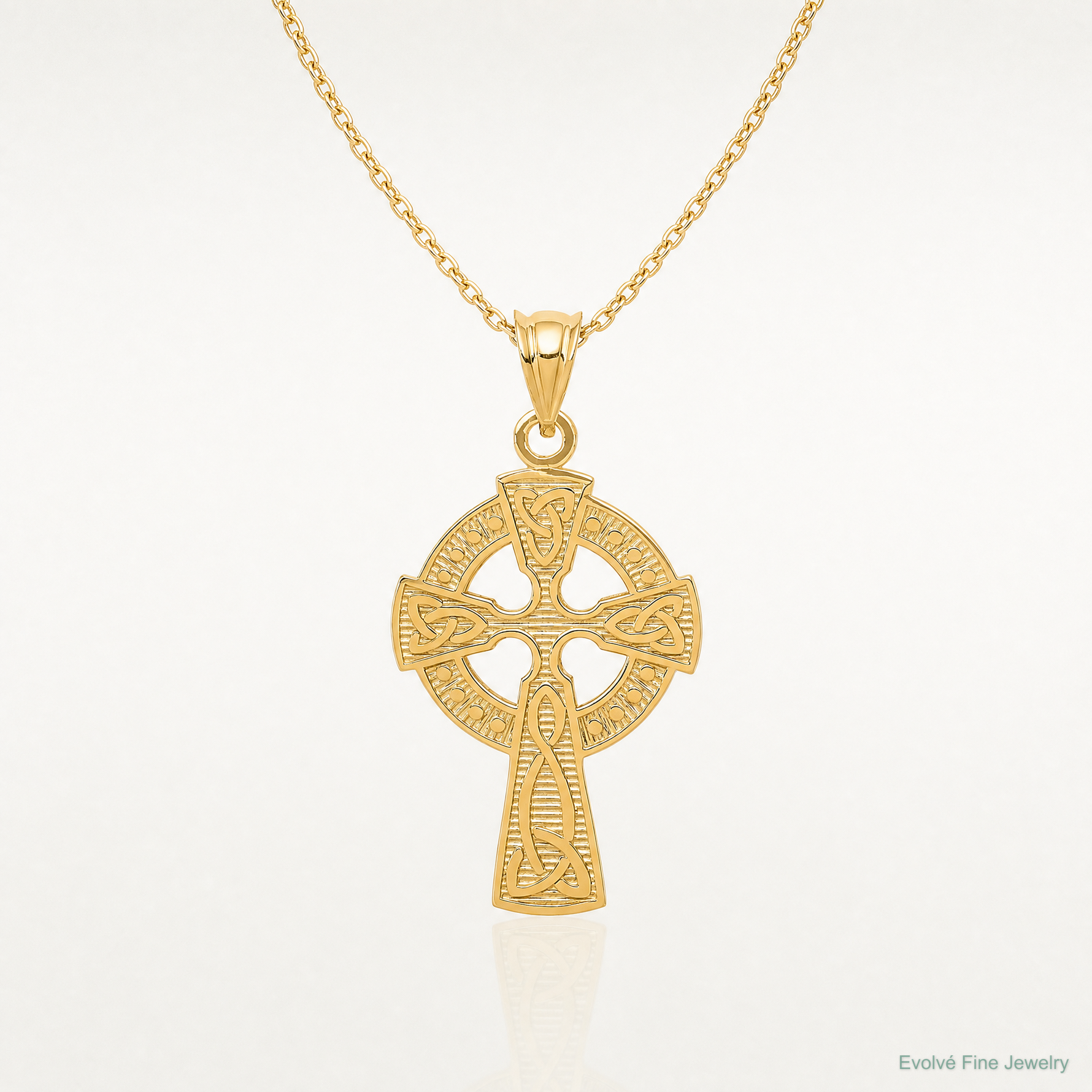 14k Celtic Cross Pendant - Lifestyle View