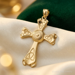 14k Celtic Cross Pendant - Lifestyle View